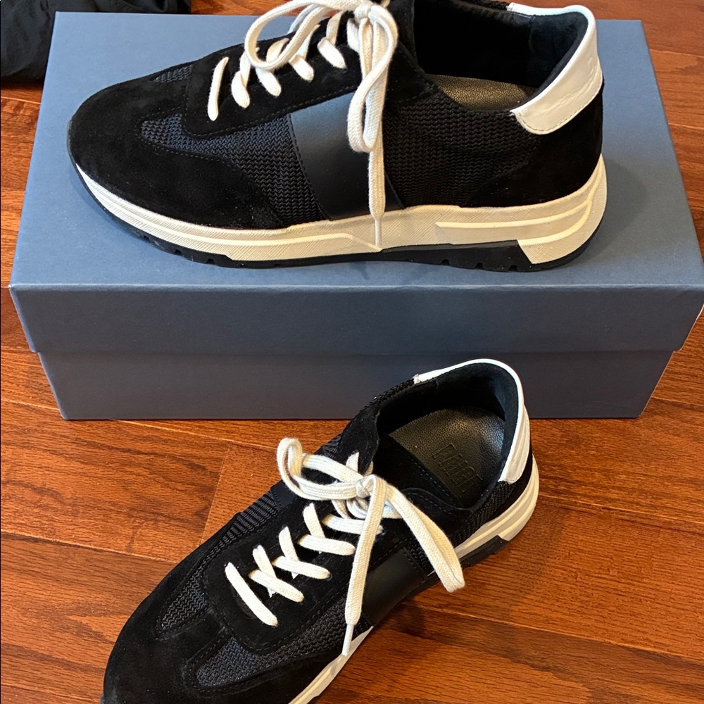 PAIGE Maya black suede sneakers